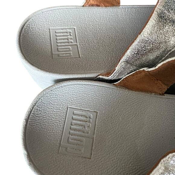 Fitflop Lulu Silver Metallic Gray Thong Sandals size 8 - Picture 6 of 10
